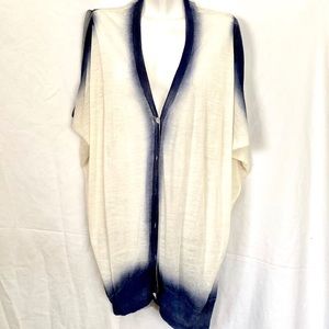Long Vest Denim Blue Cream M/LG